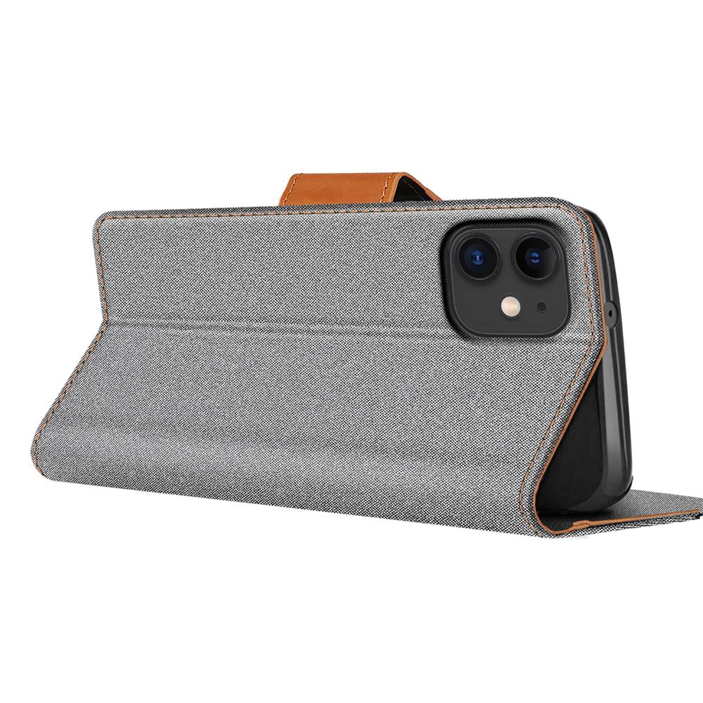 Textil Wallet für Apple iPhone 11 in Grau