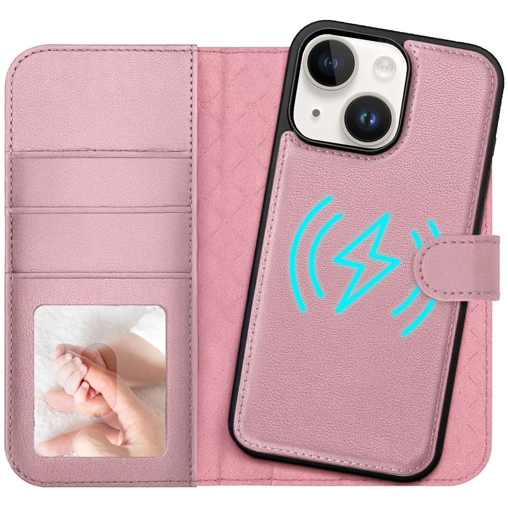 Magnetic Wallet für Apple iPhone 14 in Rosegold