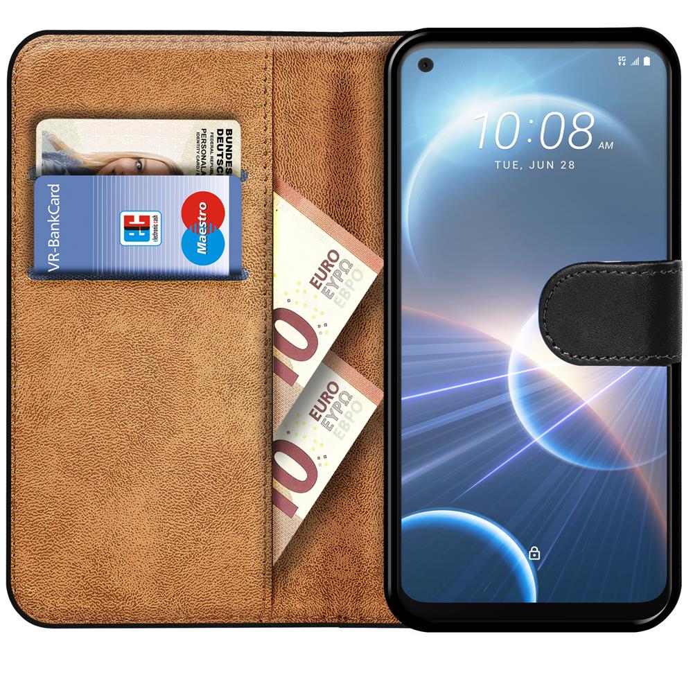 Basic Wallet für HTC Desire 22 Pro in Schwarz