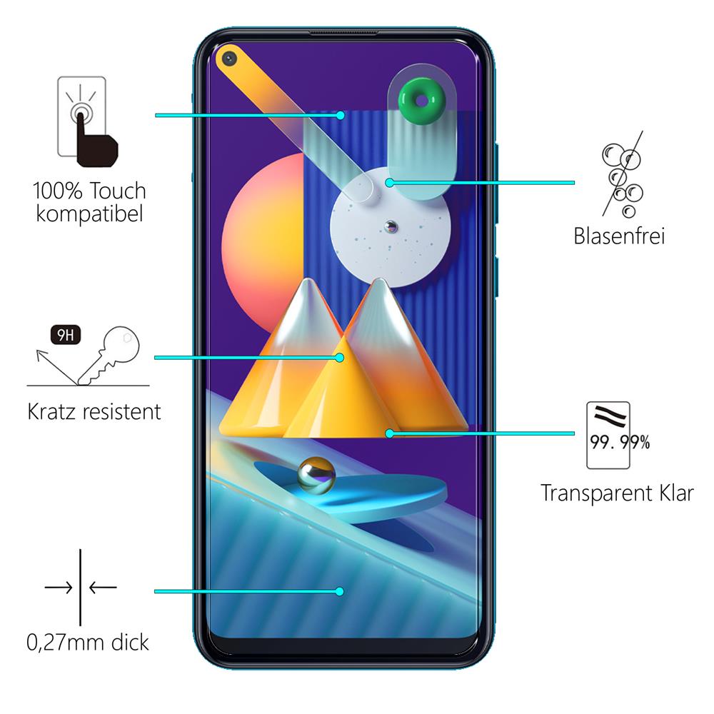 Glas 2in1 für Samsung Galaxy M11