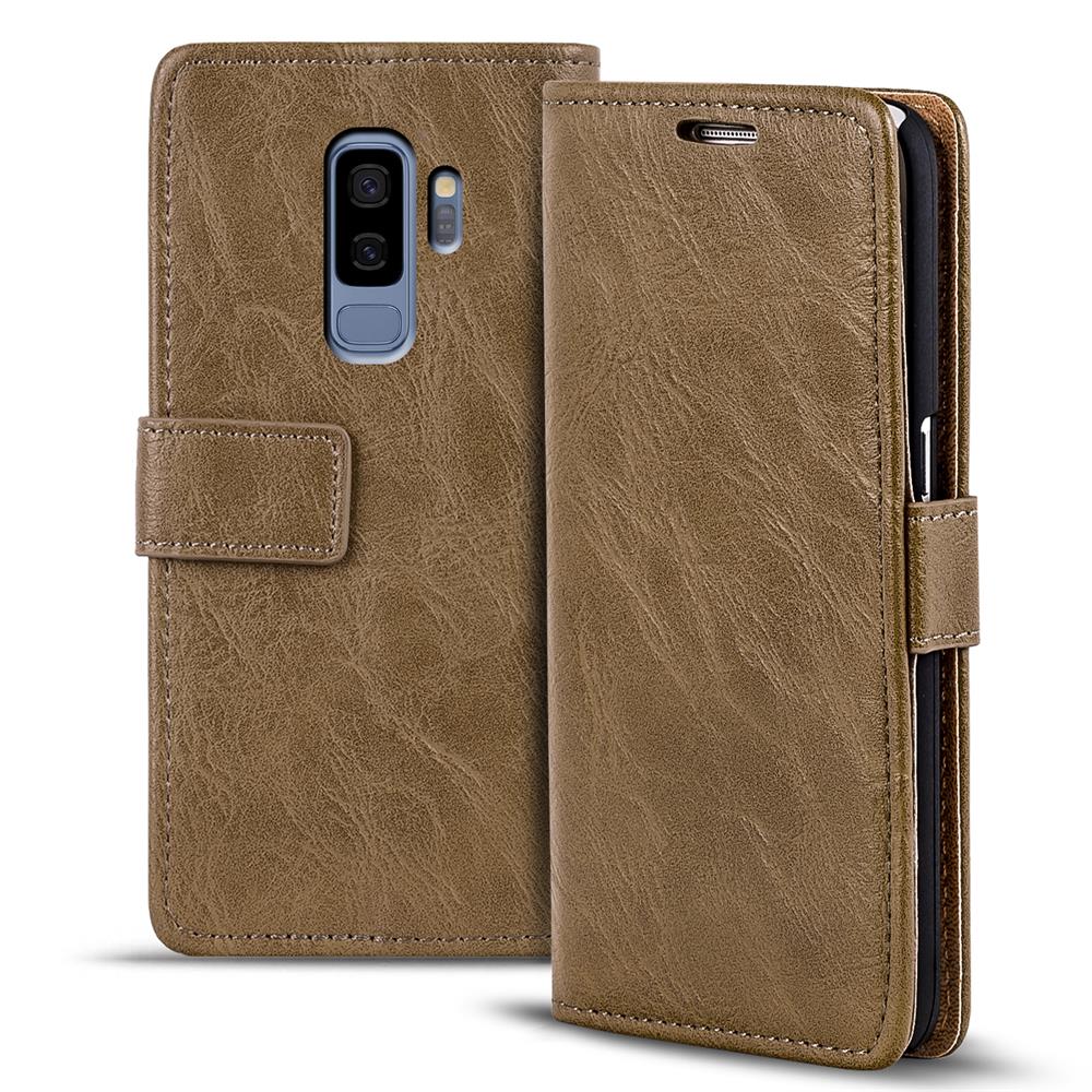 Retro Wallet für Samsung Galaxy S9 in Mocca