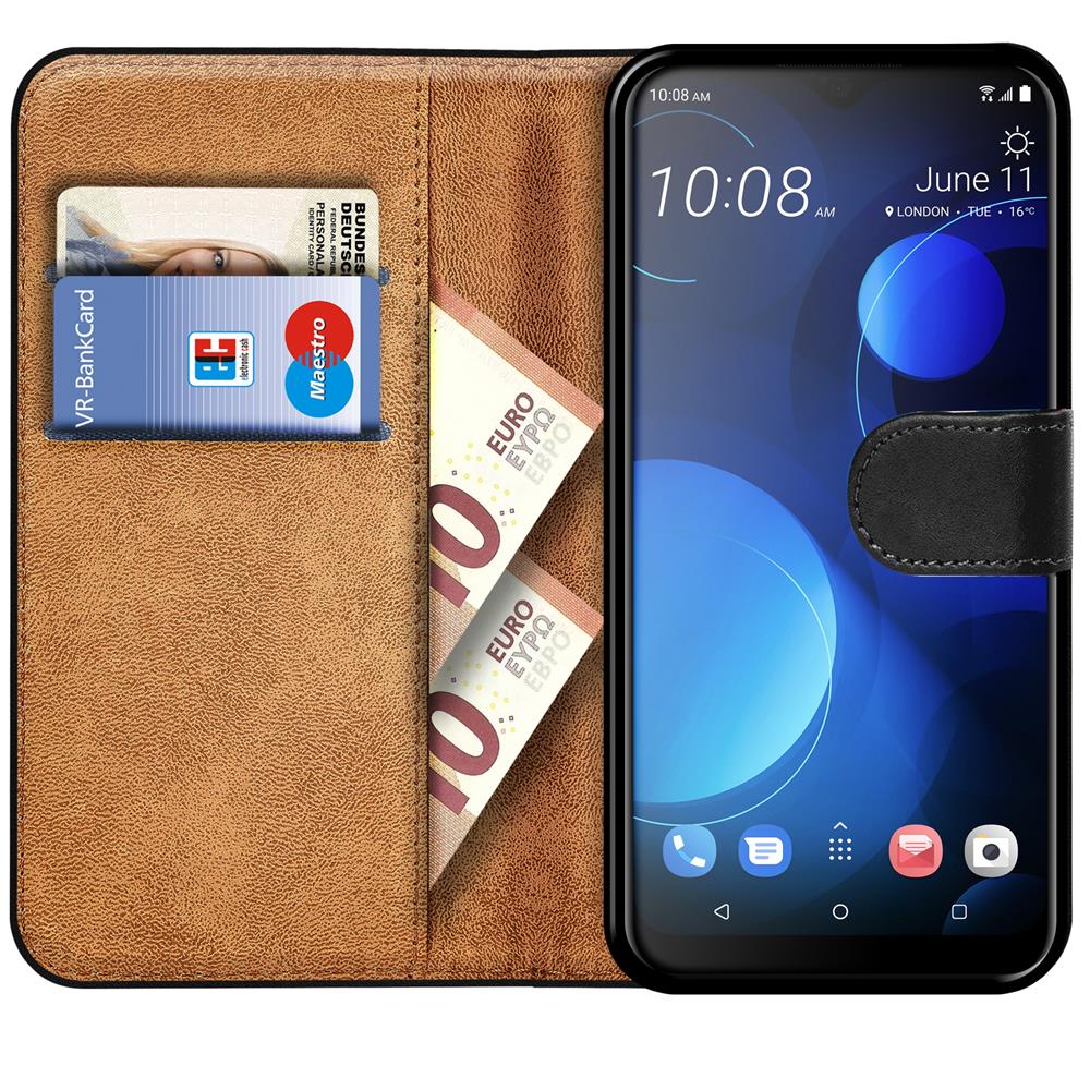 Basic Wallet für HTC Desire 19 Plus in Schwarz