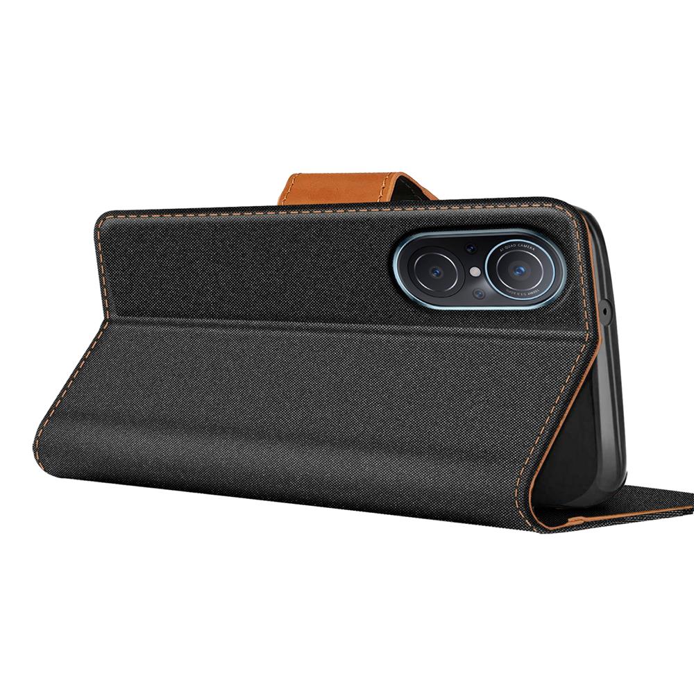 Textil Wallet für Huawei Nova 9 SE in Schwarz