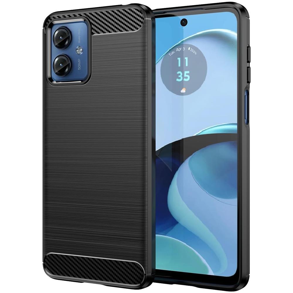 Carbon Brush TPU für Motorola Moto G54 5G in Schwarz