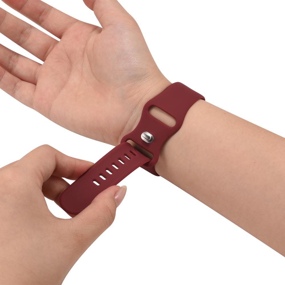 Silikonarmband Butterfly Apple Watch 1-11/SE1-3/Ultra1-3 - 42/44/45/49mm in Weinrot - Größe L