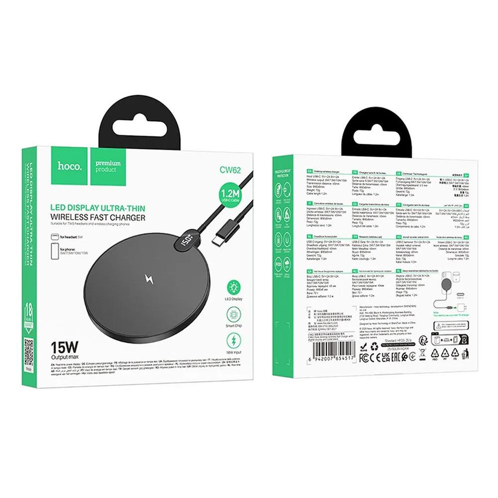 Hoco Wireless Charger - CW62 - USB-C mit Display