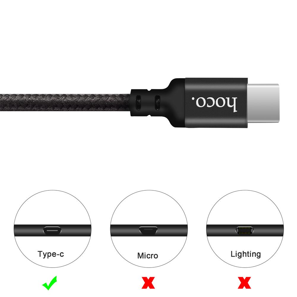 Hoco USB Kabel - X14 Type-C - 2M in Schwarz