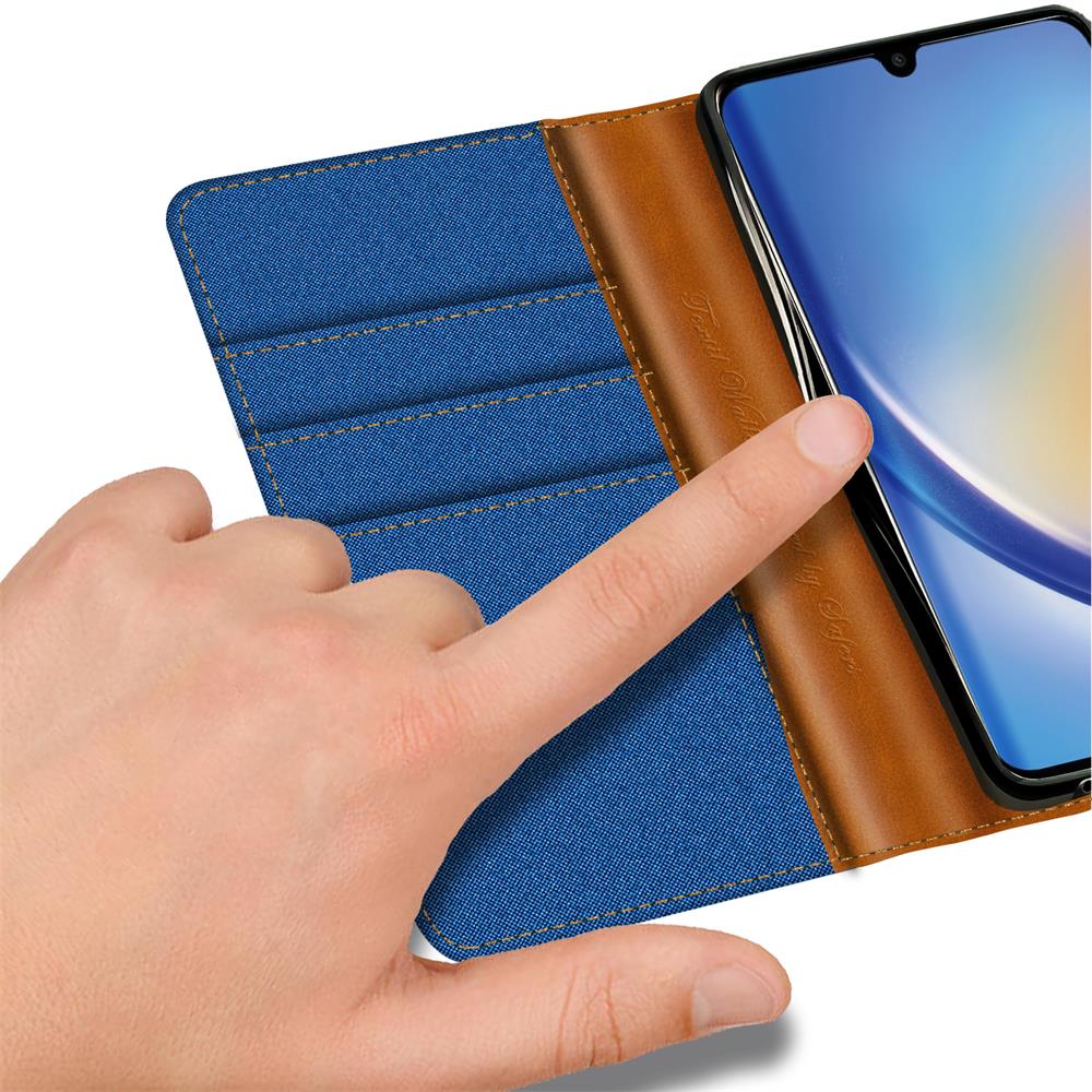 Textil Wallet für Samsung Galaxy A54 5G in Blau