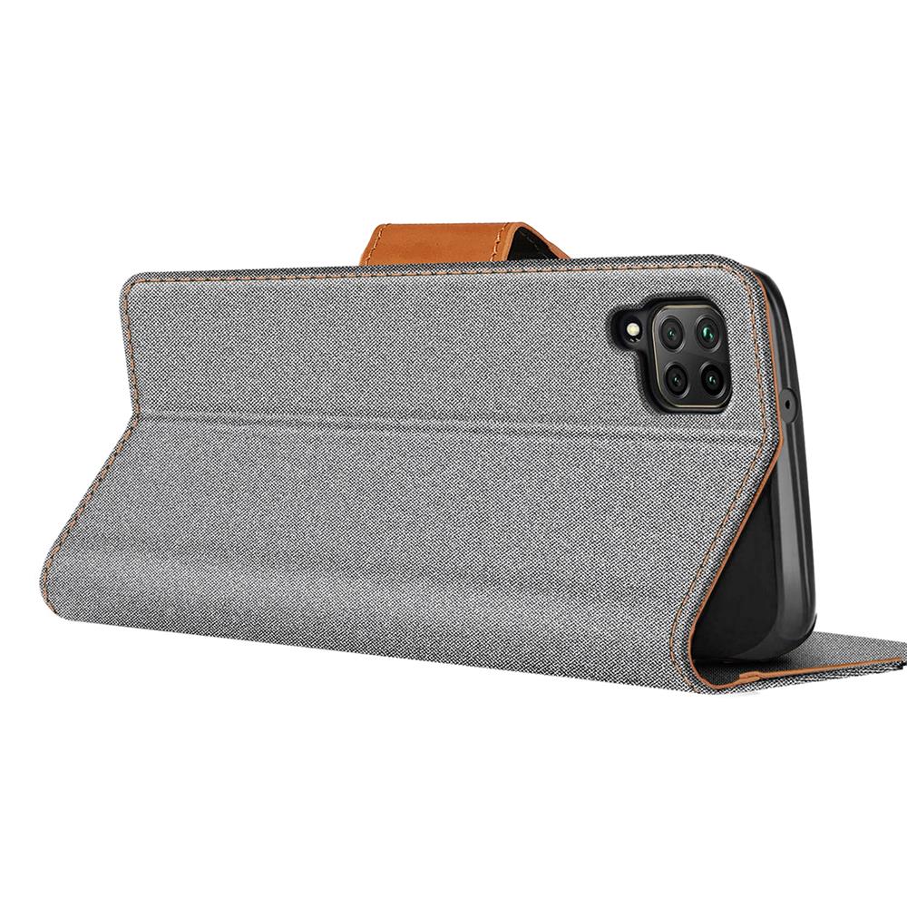 Textil Wallet für Huawei P40 Lite in Grau