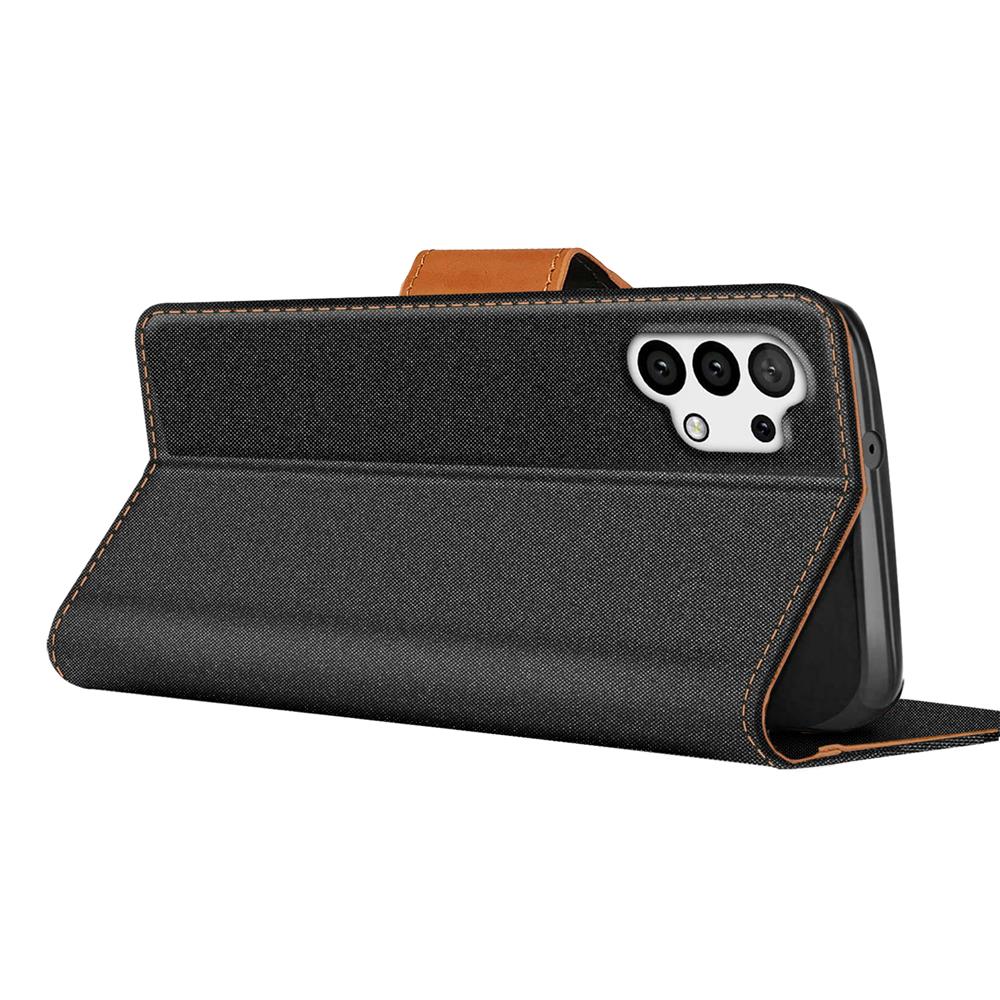 Textil Wallet für Samsung Galaxy A32 5G in Schwarz