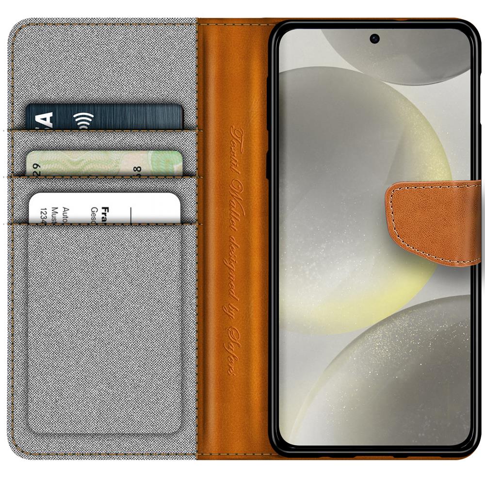 Textil Wallet für Samsung Galaxy S24 FE in Grau
