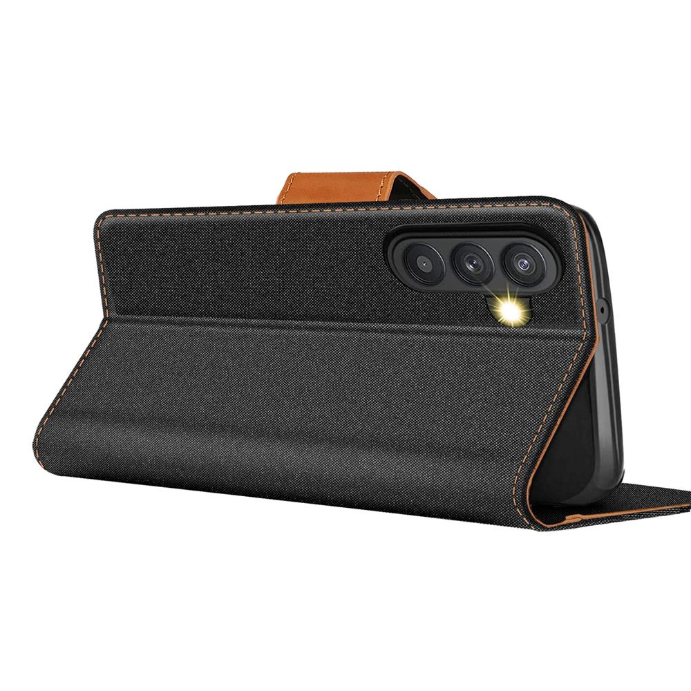 Textil Wallet für Samsung Galaxy A54 5G in Schwarz