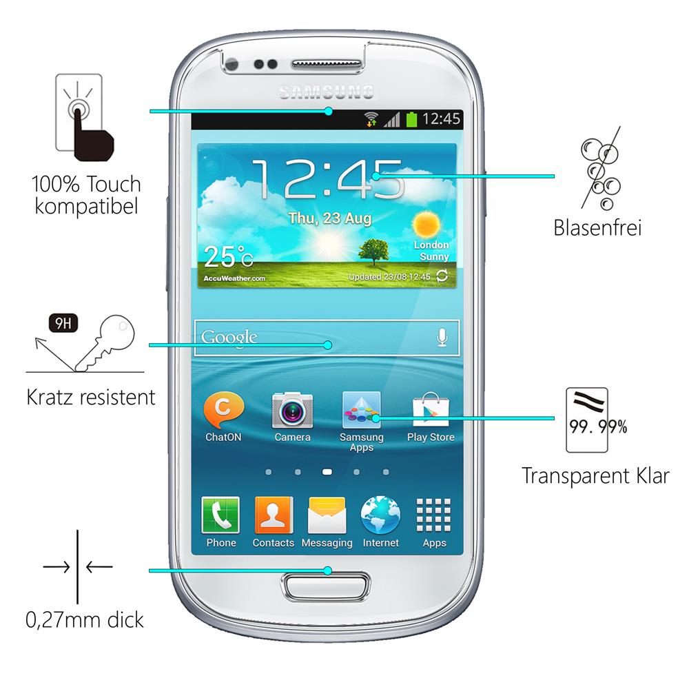 Glas 2in1 für Samsung Galaxy S3 Mini