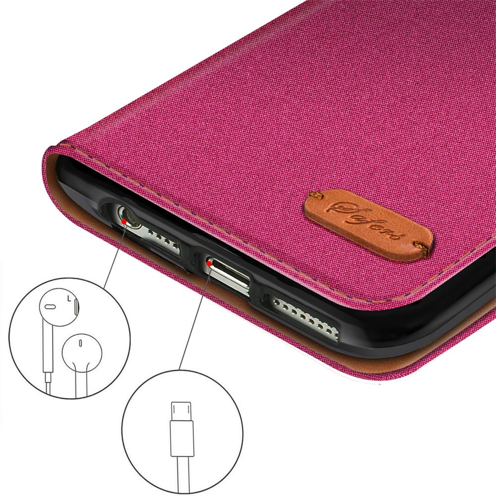 Textil Wallet für Apple iPhone 4 / 4S in Pink