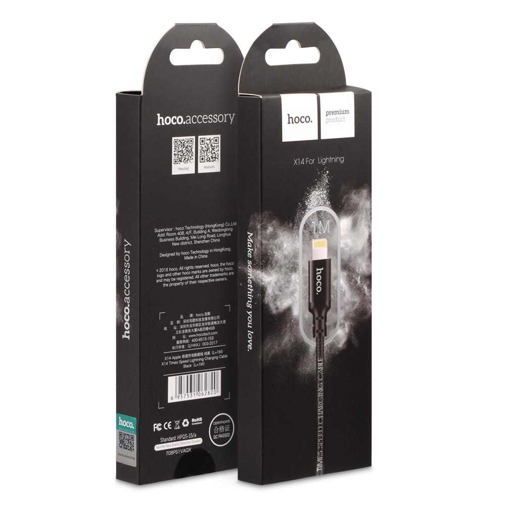 Hoco USB Kabel - X14 Lightning - 2M in Schwarz