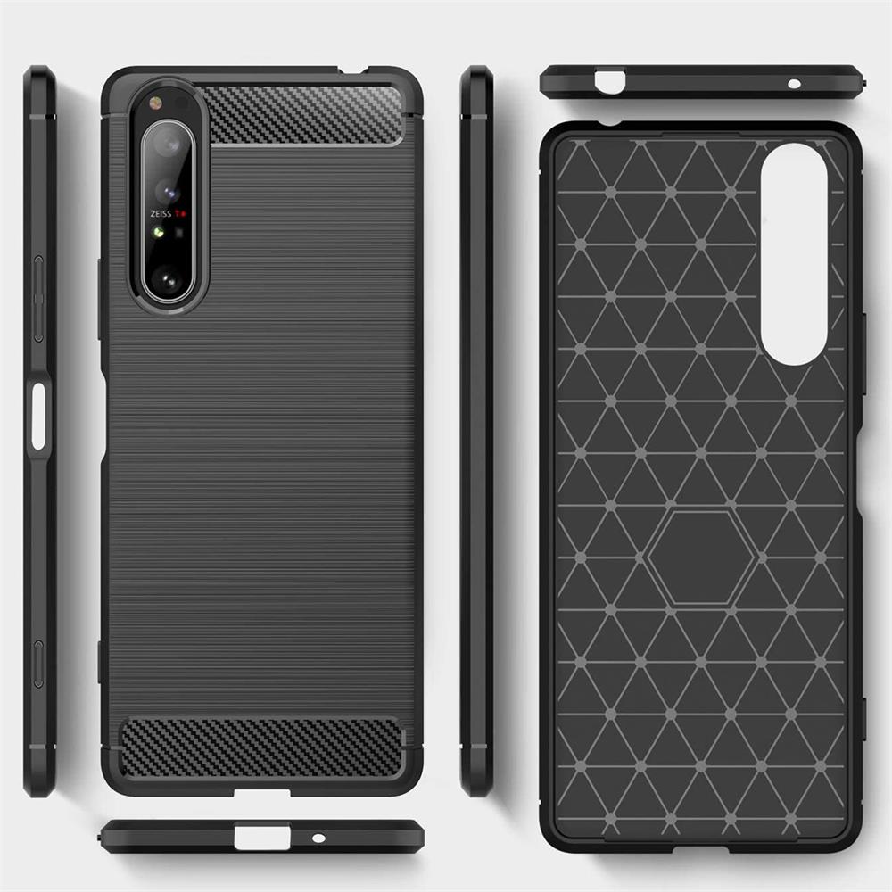 Carbon Brush TPU für Sony Xperia 5 III in Schwarz