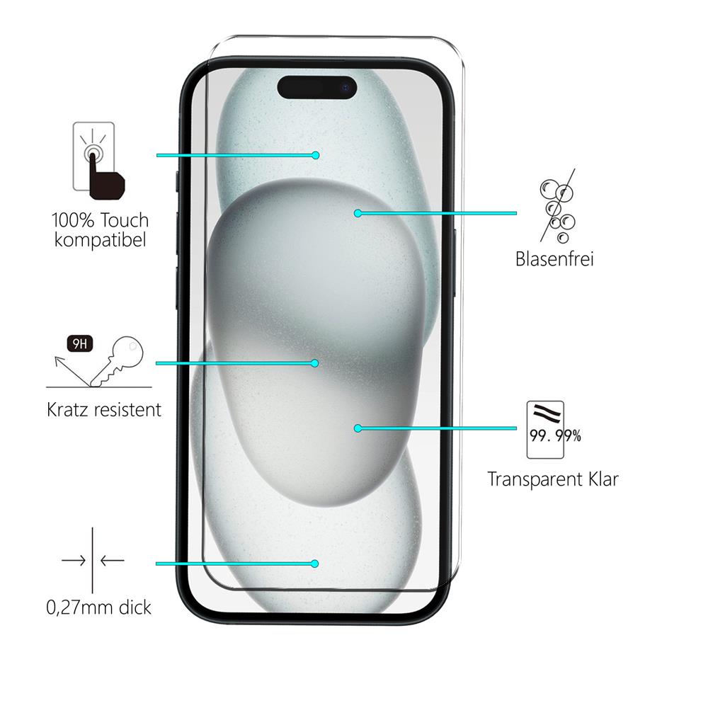 4in1 Glas Set für Apple iPhone 15
