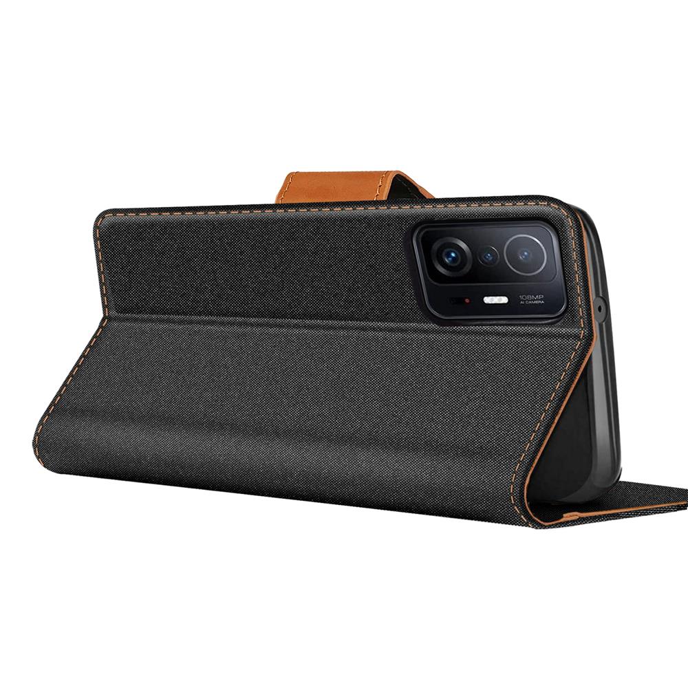 Textil Wallet für Xiaomi Mi 11T / Mi 11T Pro in Schwarz