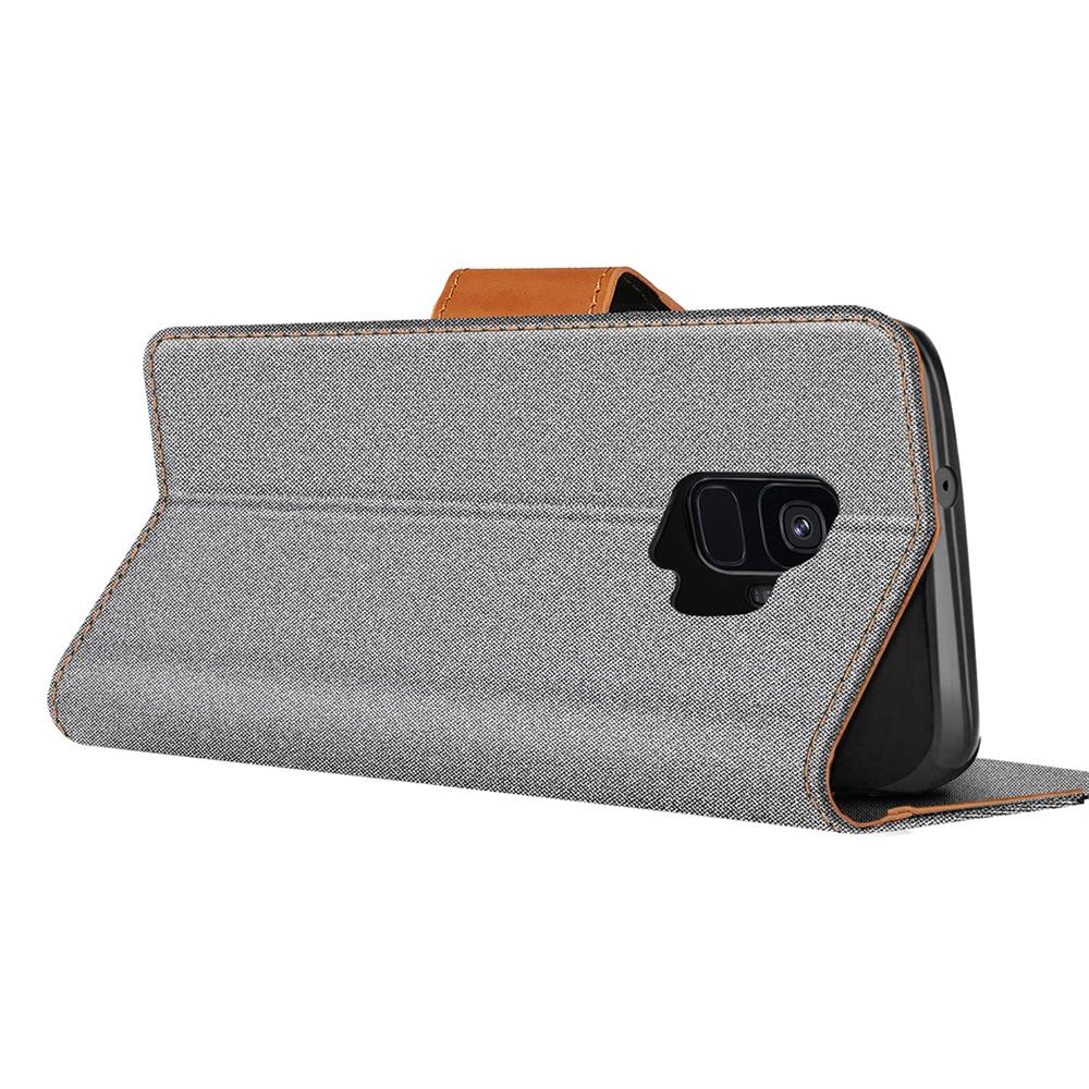 Textil Wallet für Samsung Galaxy S9 in Grau