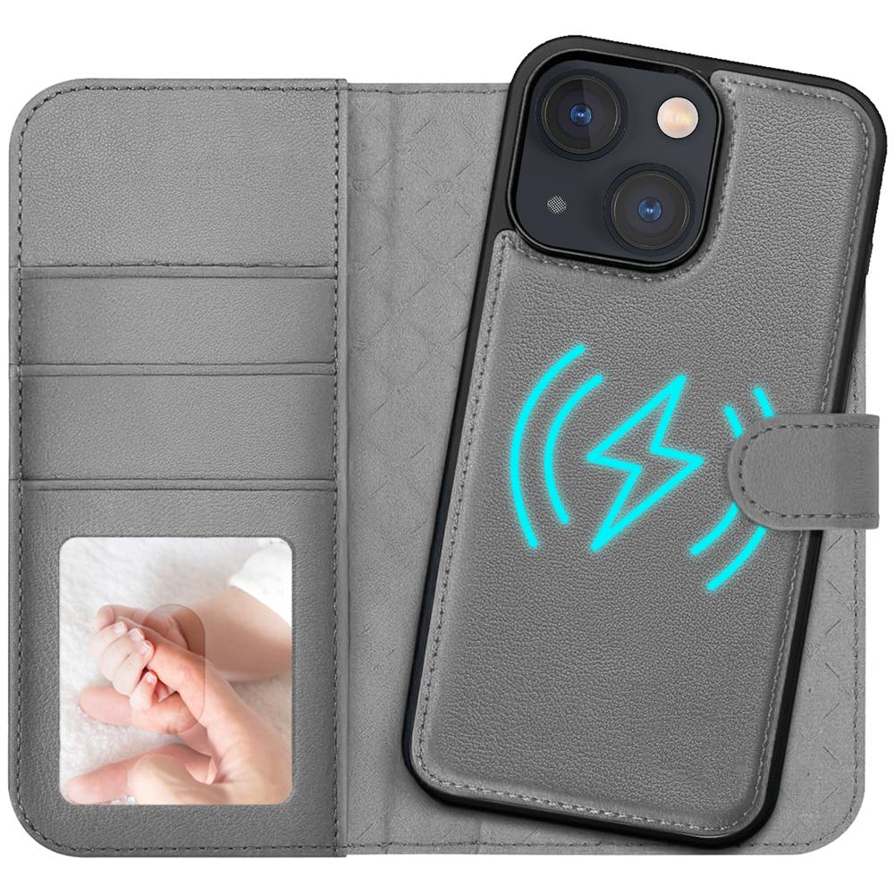 Magnetic Wallet für Apple iPhone 13 in Grau