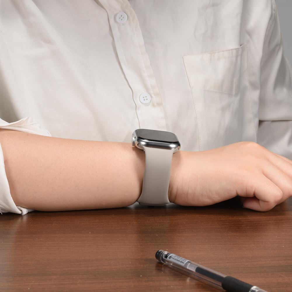 Silikonarmband Butterfly Apple Watch 1-11/SE1-3/Ultra1-3 - 42/44/45/49mm in Steingrau - Größe L