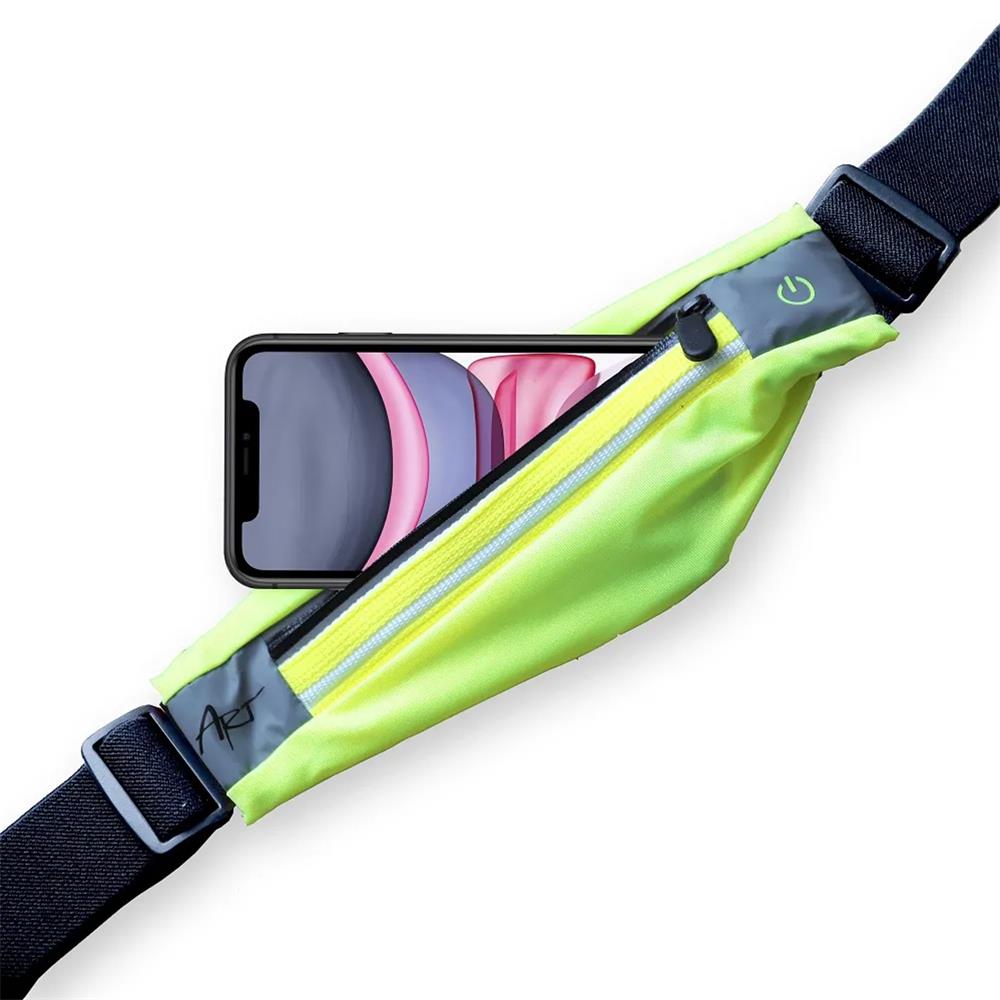 Sport Handy Hüftgürtel mit LED Beleuchtung in Grün