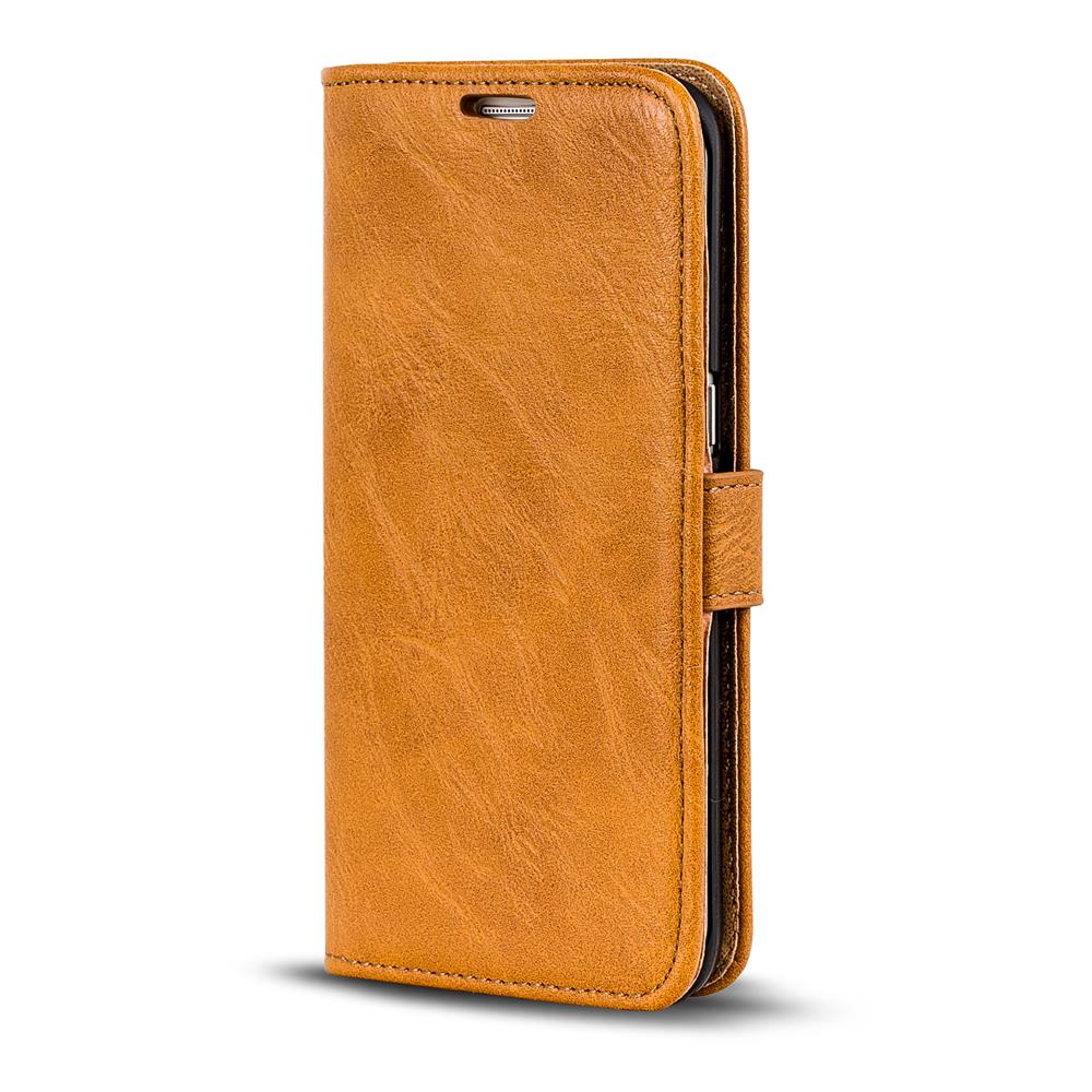 Retro Wallet für Samsung Galaxy S7 Edge in Gelbbraun