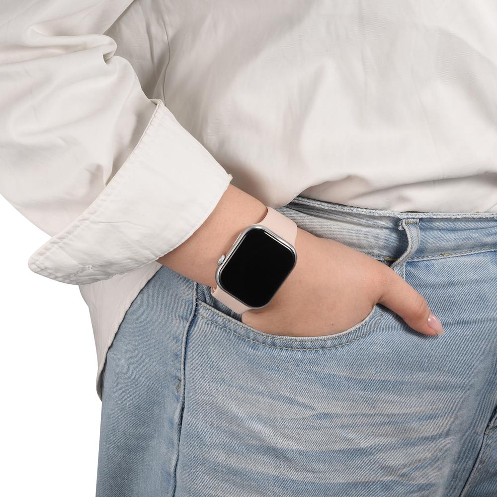 Silikonarmband Butterfly Apple Watch 1-11/SE1-3/Ultra1-3 - 42/44/45/49mm in Sandrosa - Größe L