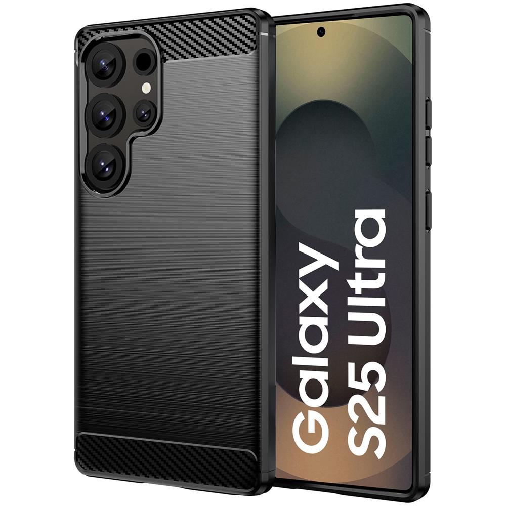 Carbon Brush TPU für Samsung Galaxy S25 Ultra in Schwarz