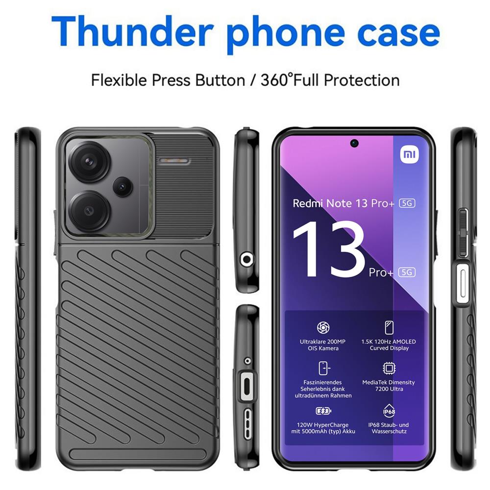 Thunder Case für Xiaomi Redmi Note 13 Pro Plus 5G in Schwarz