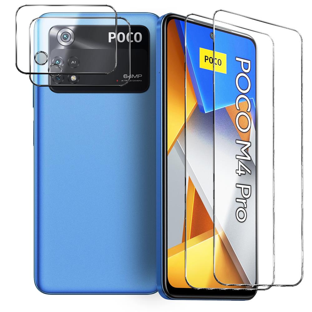 4in1 Glas Set für Xiaomi Poco M4 Pro