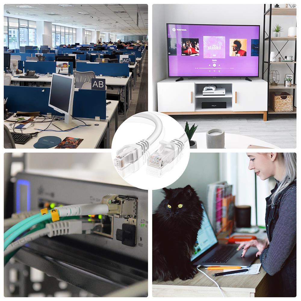 Patch RUND Kabel Cat6 - PC-600A - 8M in Weiss