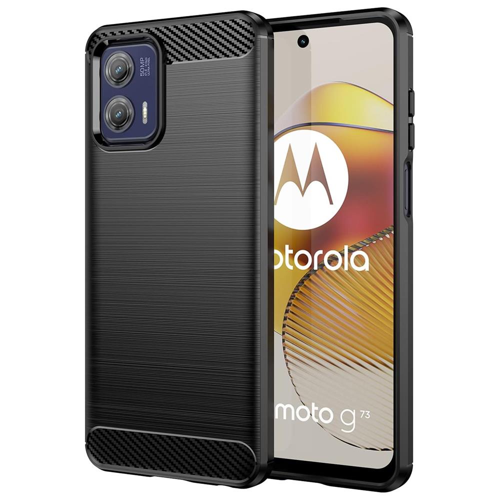 Carbon Brush TPU für Motorola Moto G73 5G in Schwarz