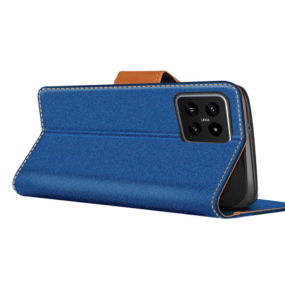 Textil Wallet für Xiaomi 14 Pro in Blau