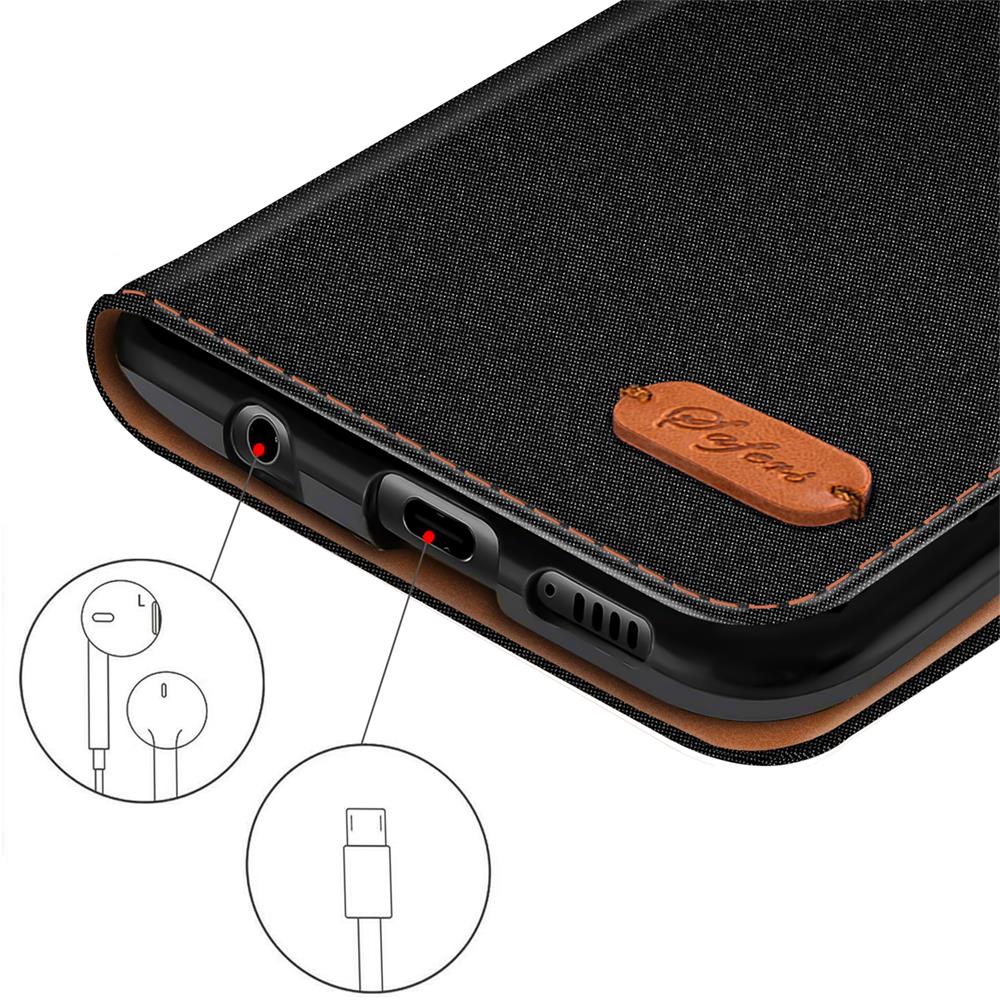 Textil Wallet für Xiaomi 12 Lite 5G in Schwarz