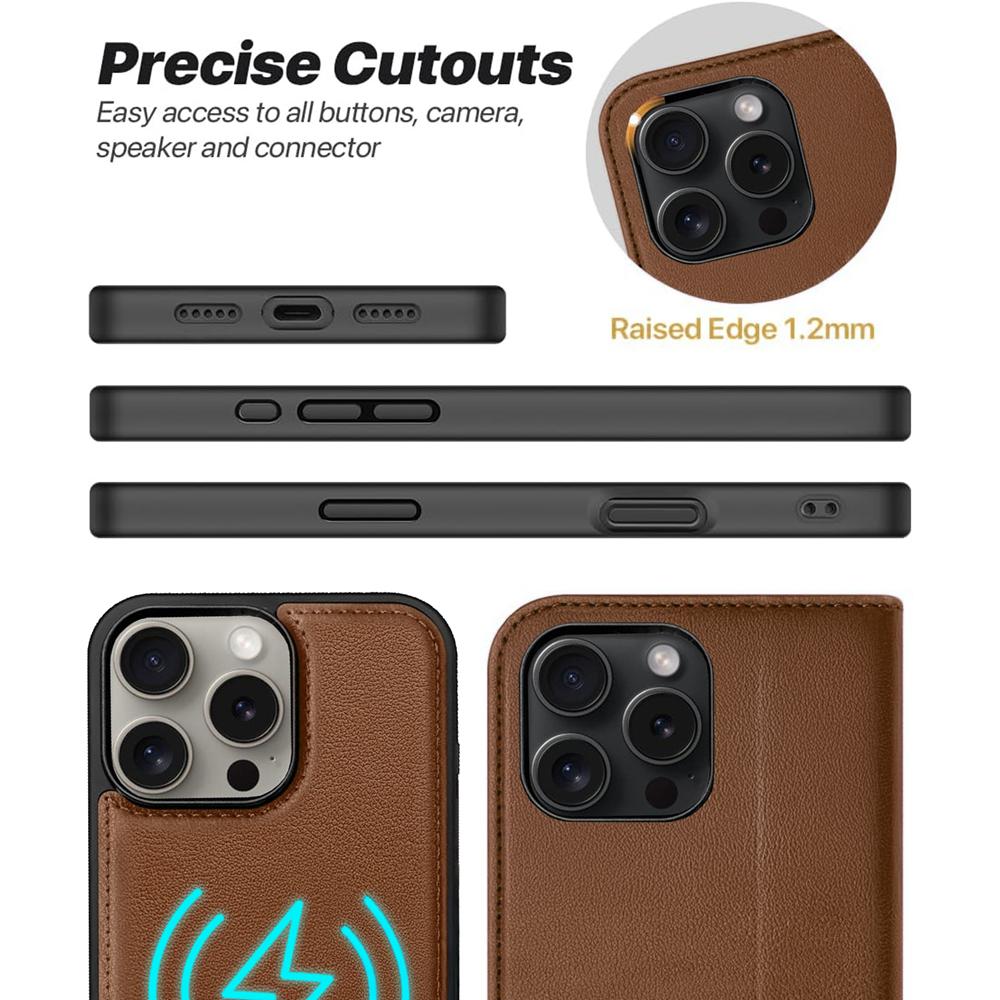 Magnetic Wallet für Apple iPhone 16 Pro Max in Braun