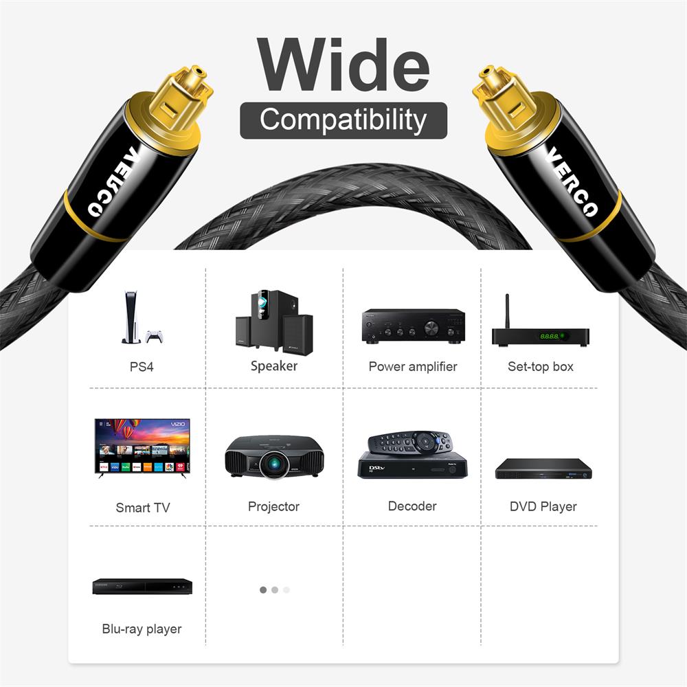 Toslink Kabel Nylon DTS - TLK-66F - 7.5M in Schwarz