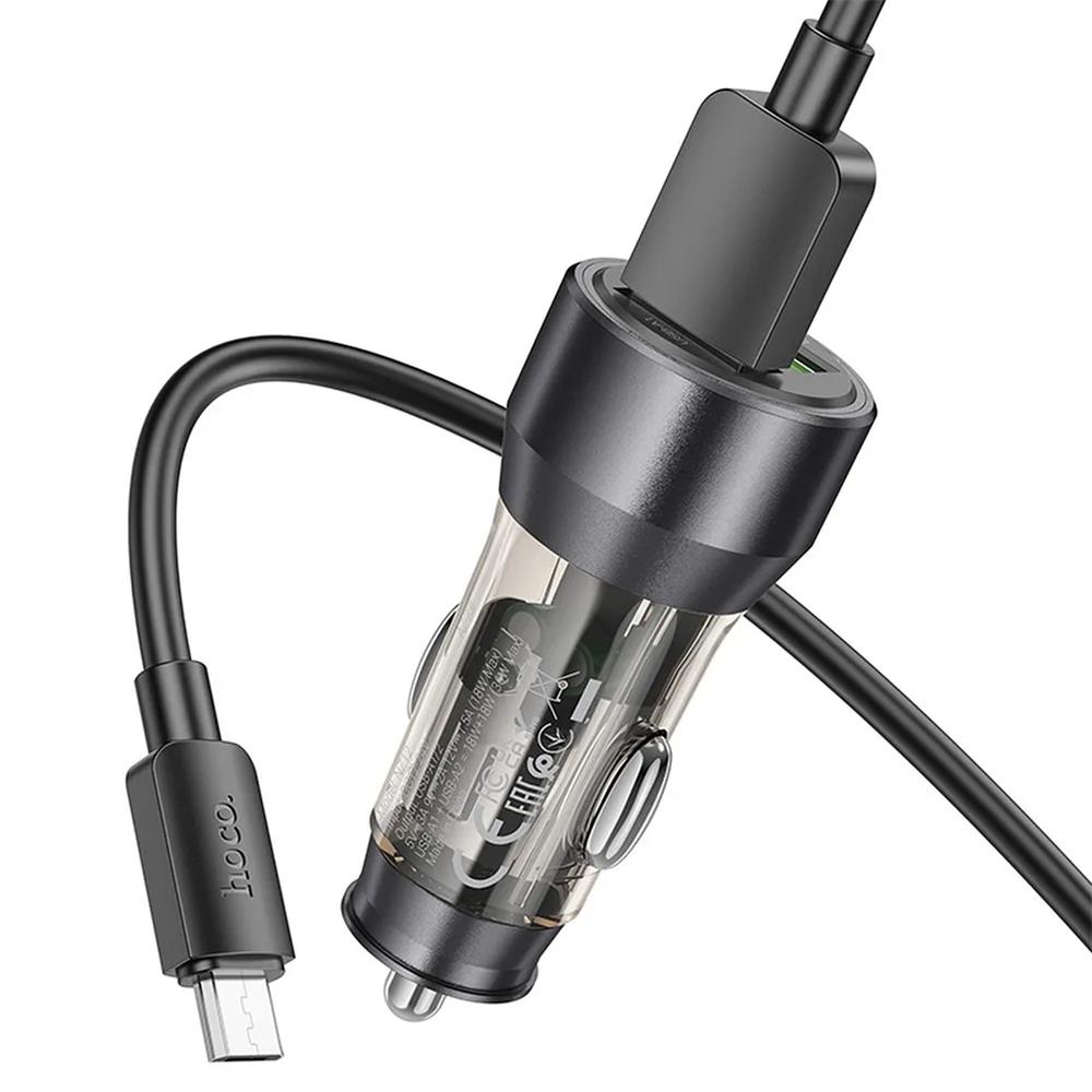 Hoco Kfz-Ladegerät - NZ12 microUSB in Schwarz