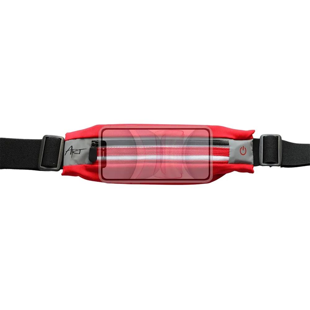 Sport Handy Hüftgürtel mit LED Beleuchtung in Rot