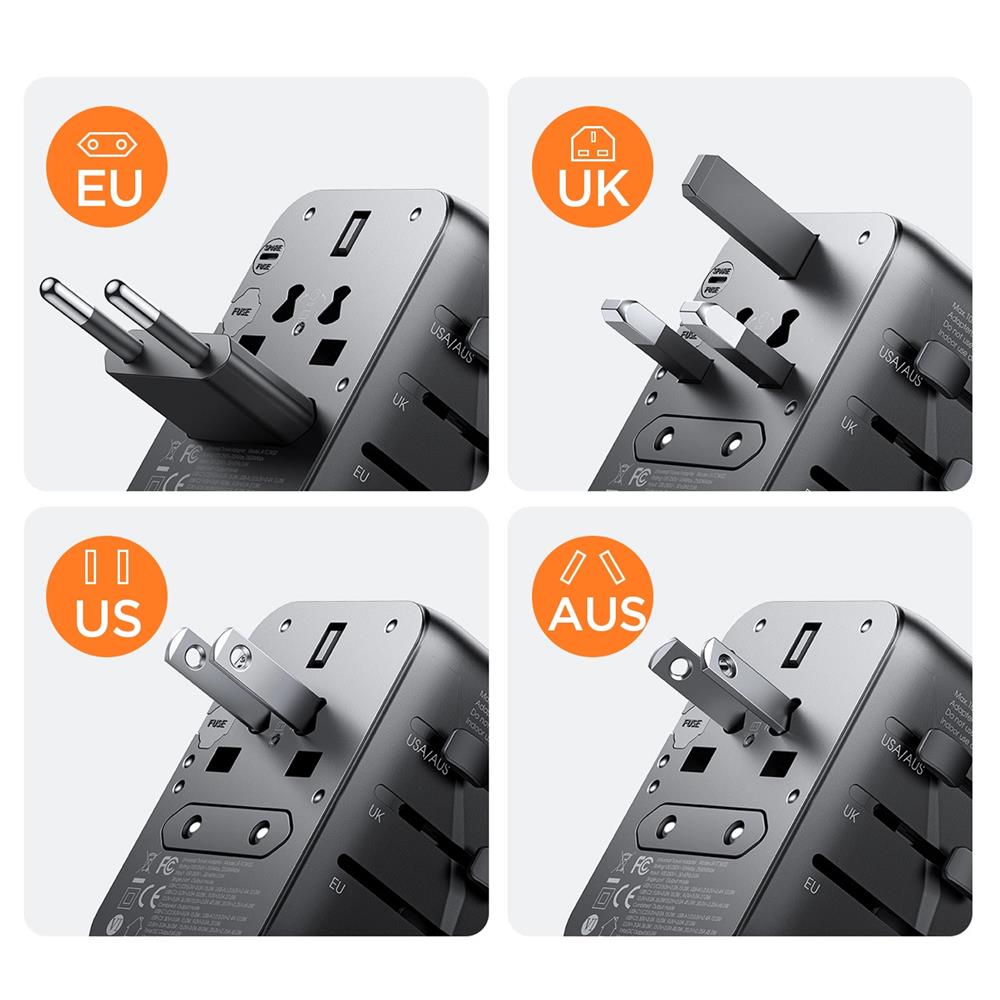 Joyroom Reiseadapter JR-TCW01 in Schwarz