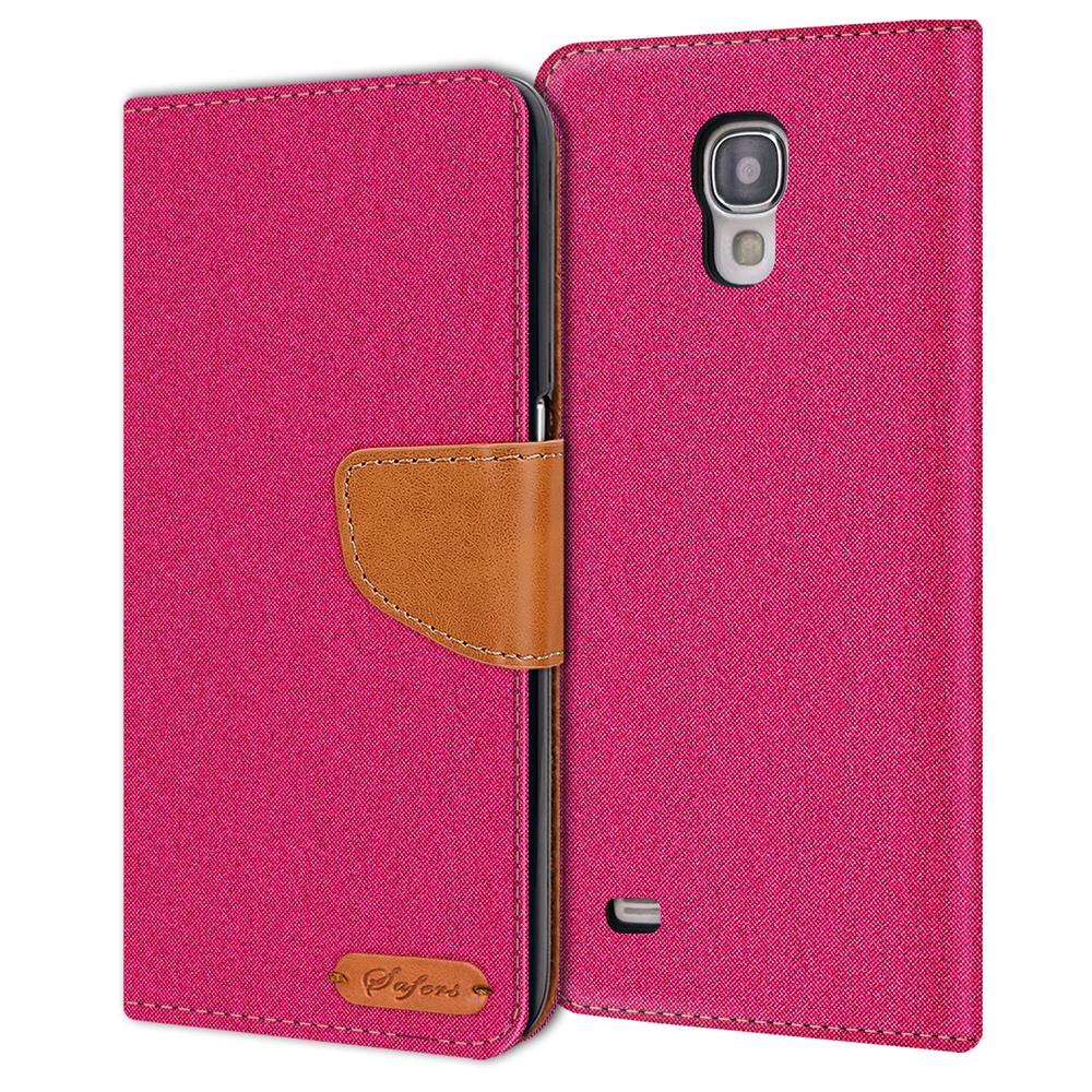 Textil Wallet für Samsung Galaxy S4 in Pink