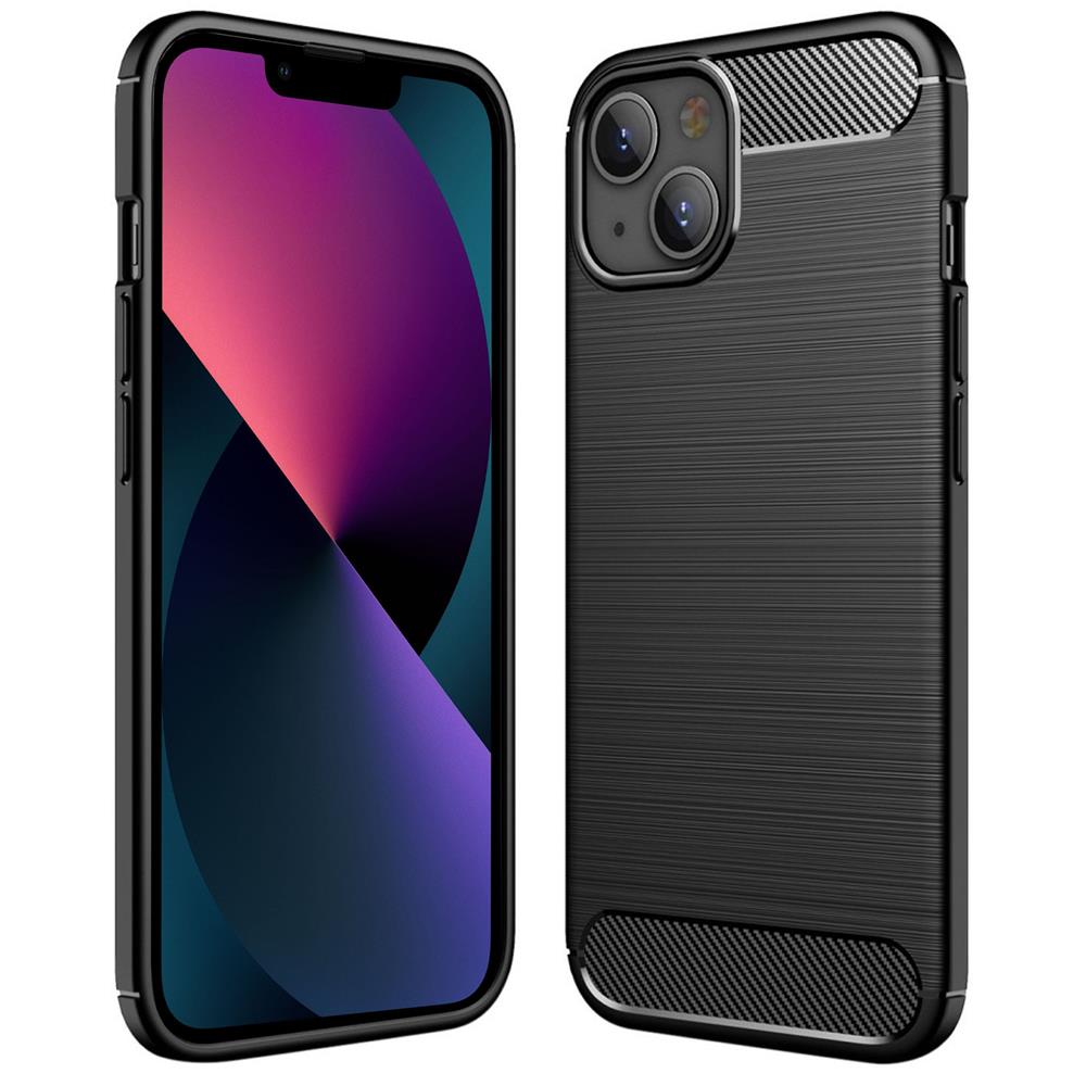 Carbon Brush TPU für Apple iPhone 15 Plus in Schwarz