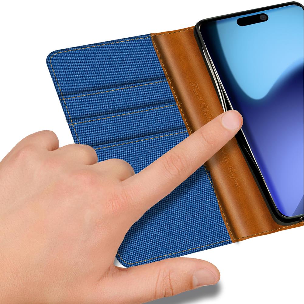 Textil Wallet für Apple iPhone Air (2025) in Blau