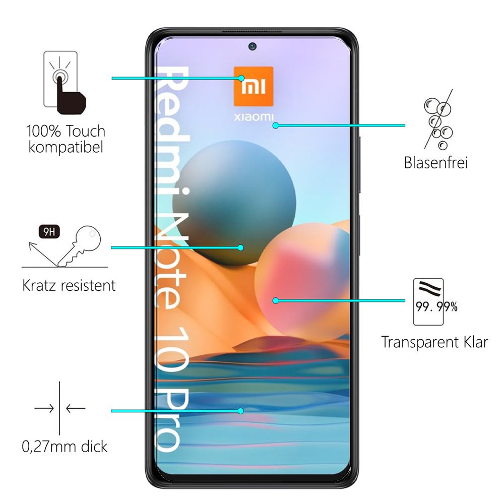 Glas 2in1 für Xiaomi Redmi Note 10 Pro
