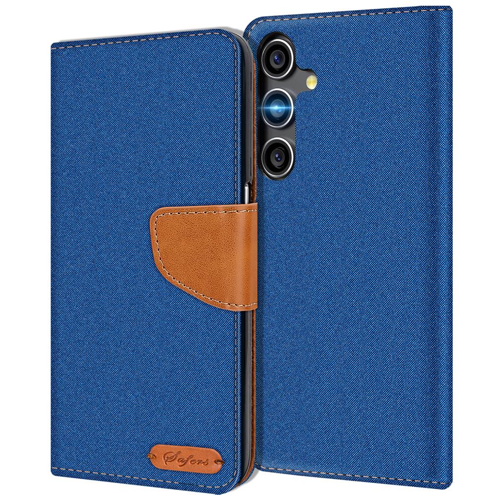 Textil Wallet für Samsung Galaxy S24 FE in Blau