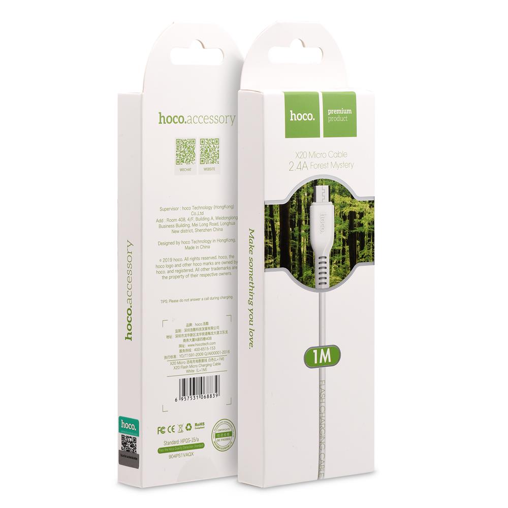 Hoco USB Kabel - X20 microUSB - 3M in Weiss