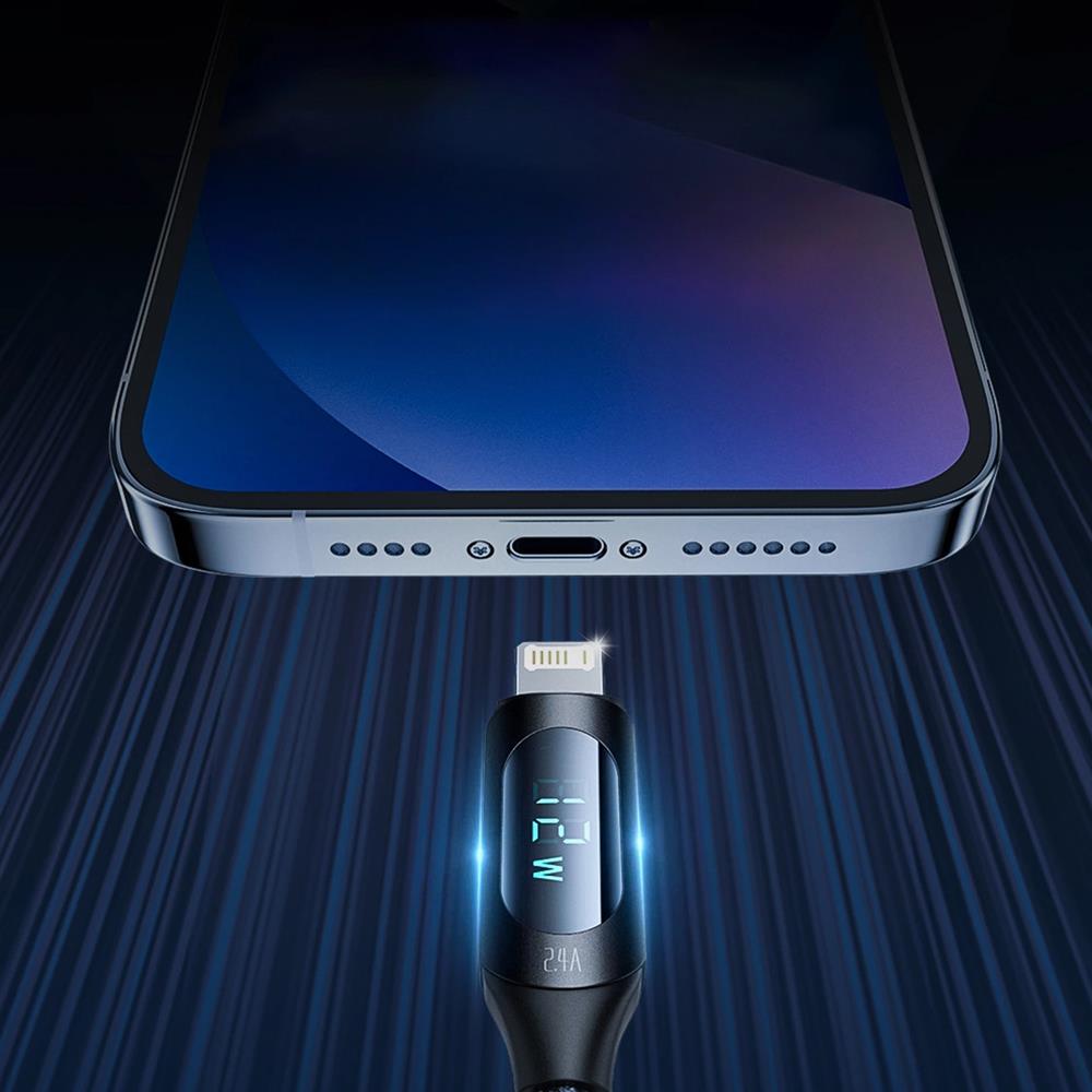 Wozinsky Display Ladekabel USB-A / Lightning 1M in Schwarz