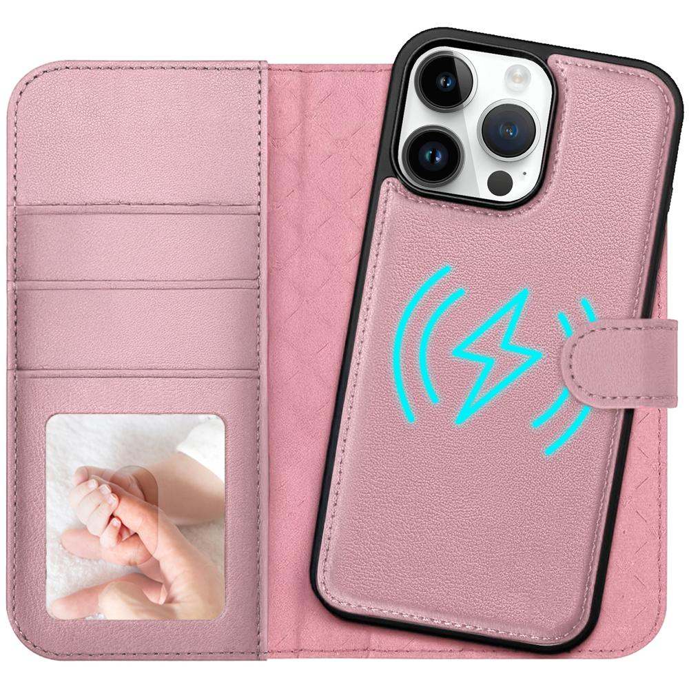 Magnetic Wallet für Apple iPhone 14 Pro Max in Rosegold