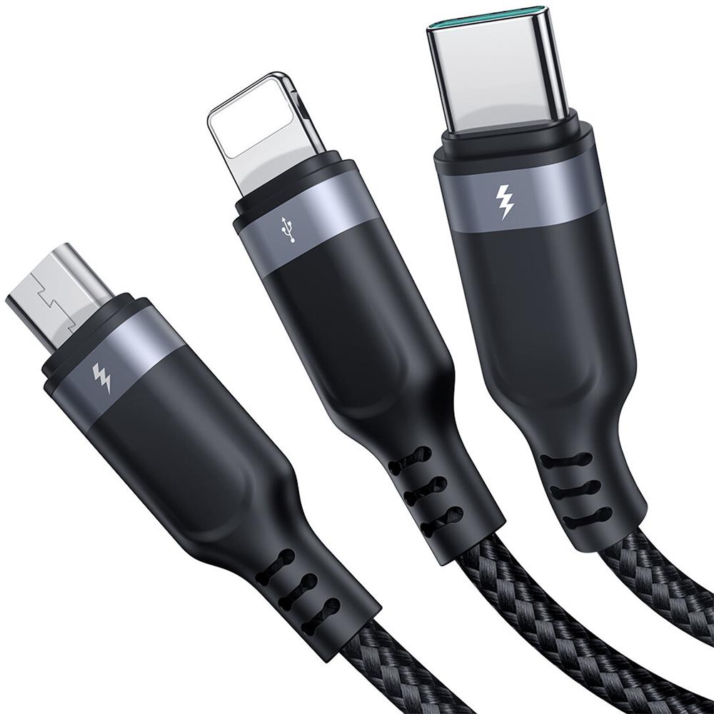 Joyroom USB Kabel - 3in1 - USB - 30CM in Schwarz