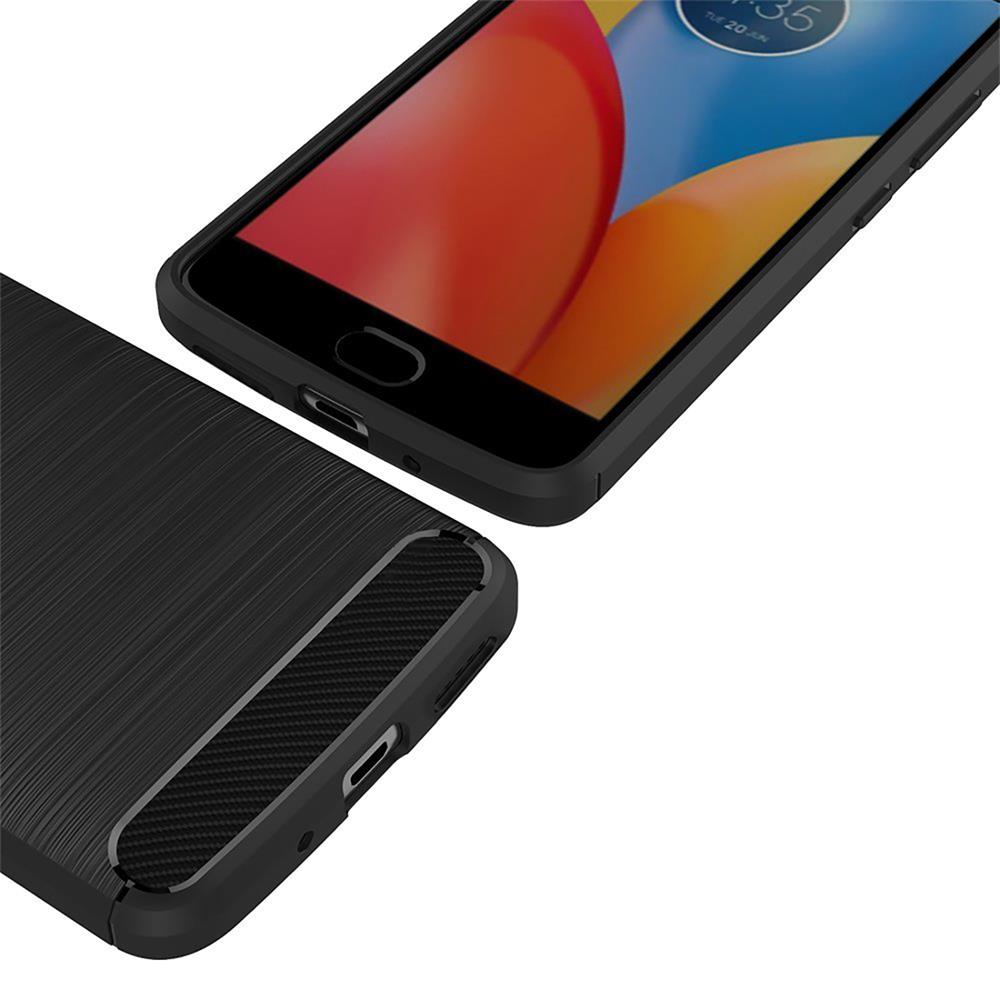 Carbon Brush TPU für Motorola Moto E4 Plus in Schwarz